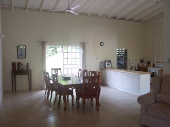 Dining area with French windows